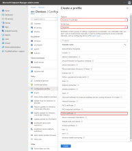The image shows the Microsoft Endpoint Configuration Manager Create a profile screen.