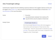 ThreatInsight Allowlist added to Exempt Zones