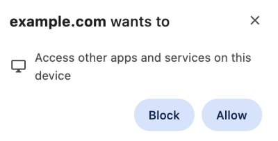 Prompt to allow connection to any device on your local network.