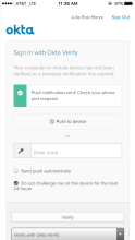 Sign in with Okta Verify push notification.