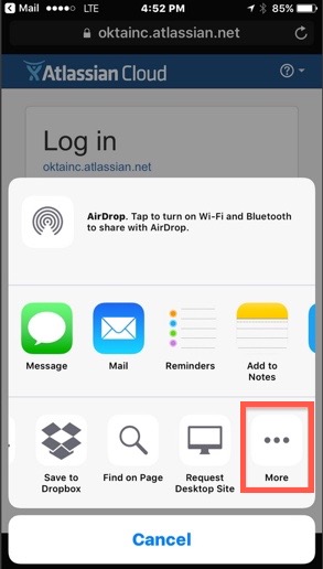 More option in the Safari Open With menu