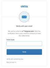 ［Enter a code from the email instead（代わりにメールに記載されたコードを入力する）］リンクをクリックした後のメールオーセンティケーターのサインインウィンドウ