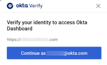 Okta Verify同意ページで本人確認を行います。