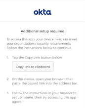 Okta追加セットアッププロンプト