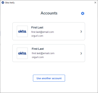Windows向けOkta Verifyの新しいアカウント
