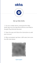 Okta VerifyのQRコード 