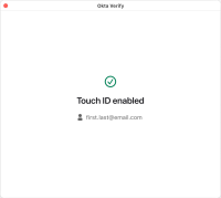 メッセージは、Touch IDが有効であることを示しています。