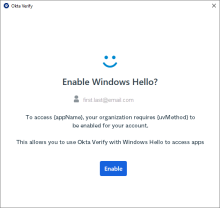 WindowsのOkta VerifyでWindows Helloを有効にする