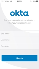 Oktaサインインページ。