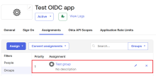Affectations d‘applications dans Okta Admin Console
