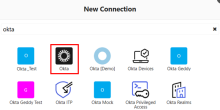 Sélectionnez le connecteur Okta dans Okta Workflows.