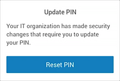 Notification de l'utilisateur final pour le changement de code PIN