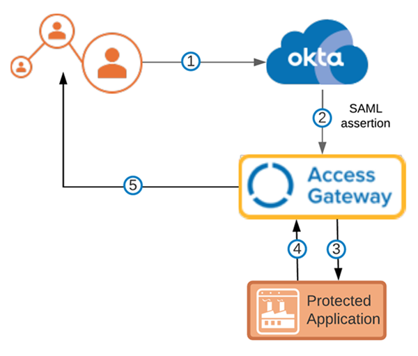 Flow through Access Gateway initiated by IDP