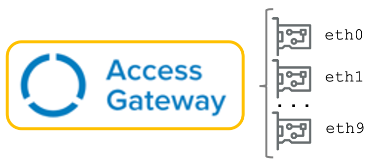 Access Gatewayではeth0は必須ですが、eth9までサポートします。