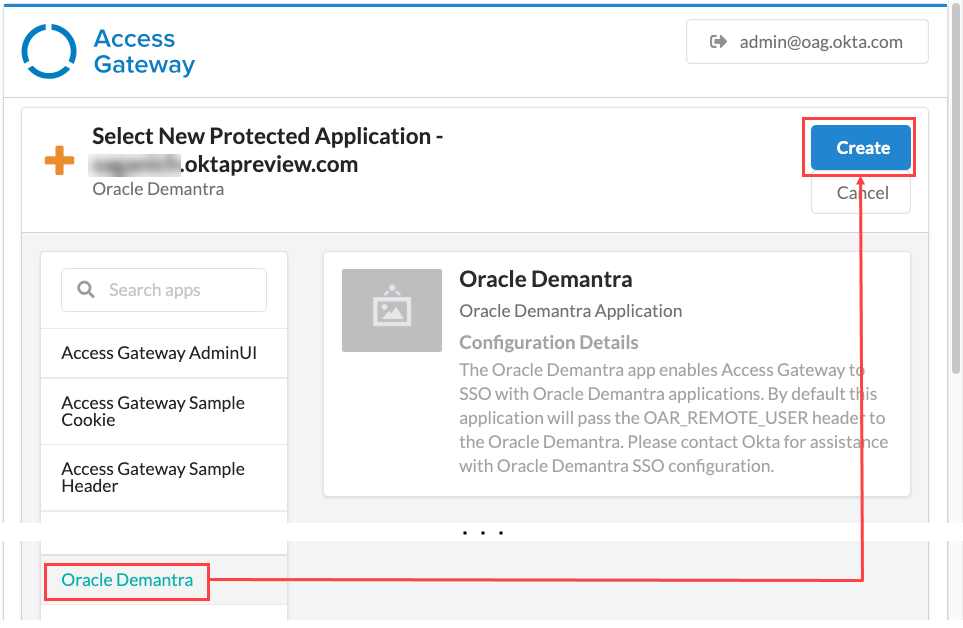 Oracle Agile PLMアプリを選択し、作成をクリックします。