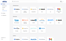 Recently used apps section on the Okta dashboard