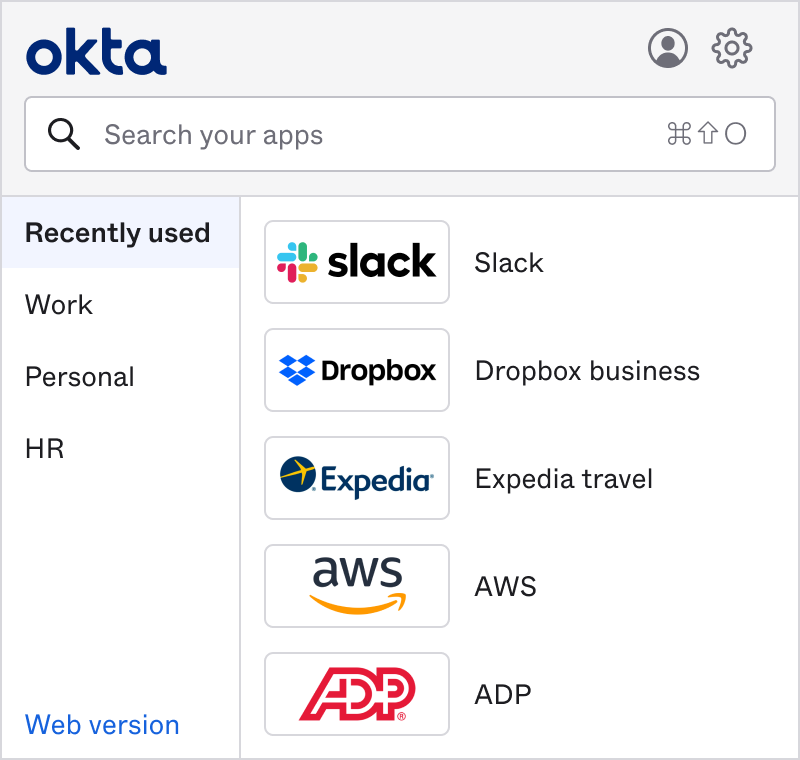 Okta End-User Dashboard redesign