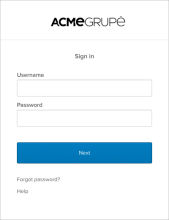 The screenshot shows how the Sign-In Widget appears to users when the Show the "Sign in using Okta Verify on this device" button checkbox is not selected.