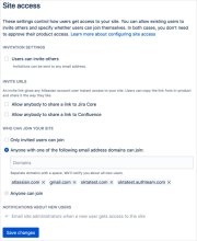 Définir les accès au site Atlassian