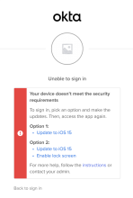 Le Sign-In Widget inclut des instructions pour la correction de l'assurance de l'appareil.