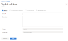 L'image montre l'écran du certificat de confiance.