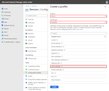 L'image montre l'écran Créer un profil.