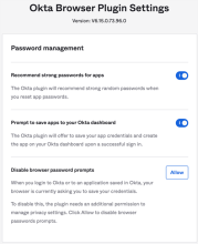 Paramètres d'Okta Browser Plugin